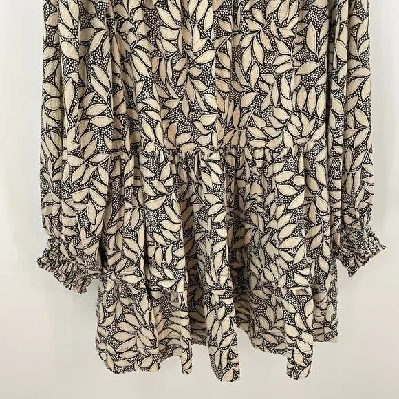 By Anthropologie Long Sleeve Printed Smocked Mini Dress 3X - Picture 9 of 14